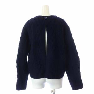 sacai ケーブルニット セーター 長袖 ウール 2 ネイビー
