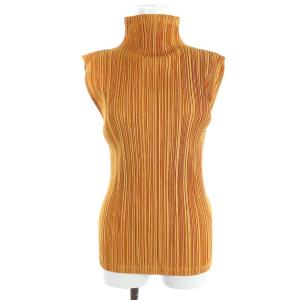 PLEATS PLEASE ISSEY MIYAKE セットアップ ハイネックカットソー ロングスカート M オレンジ