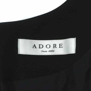 ADORE ジョーゼット ワンピース 長袖 ロング ミモレ 36 ブラック