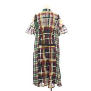 sacai 18年製 ワンピース オープンショルダー 2way チェック
