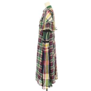 sacai 18年製 ワンピース オープンショルダー 2way チェック