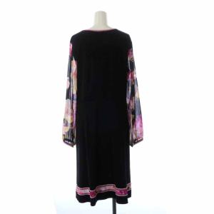 LEONARD ロングワンピース 花柄 L 黒