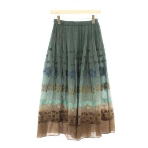 ISSEY MIYAKE HAAT HEART ギャザースカート フレア ロング M ブラウン