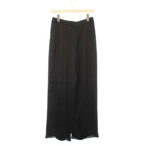 VALENTINO ワイドパンツ スラックス シルク100% サテン ロールアップ M ブラック