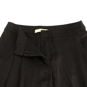 VALENTINO ワイドパンツ スラックス シルク100% サテン ロールアップ M ブラック