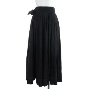 HaaT イッセイミヤケ ラップスカート ロング マキシ コットン リボン 2 ネイビー