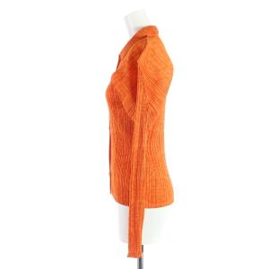 PLEATS PLEASE ISSEY MIYAKE イッセイミヤケ ニット ジャケット プリーツ 長袖 3 L オレンジ