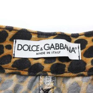 DOLCE&GABBANA タイトスカート ひざ丈 レオパード 44 ブラウン ベージュ