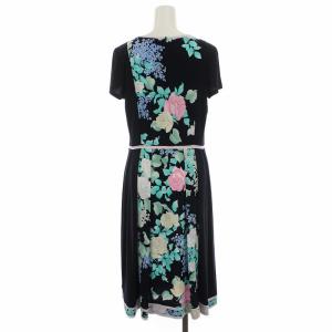 LEONARD FASHION 近年モデル ロングワンピース 花柄 L 黒