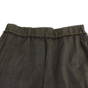 BRUNELLO CUCINELLI テーパードパンツ センタープレス フリンジ I42 グレー