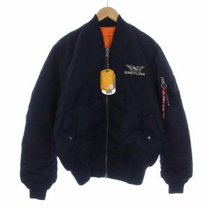 ALPHA INDUSTRIES リバーシブル MA-1 フライトジャケット 中綿 ジップアップ L カーキ オレンジ