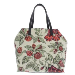 TORY BURCH ショルダーバッグ 2WAY トートバッグ 花柄 PVC セージグリーン 薄緑