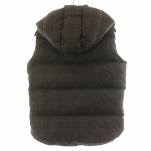 TATRAS ダウンベスト チェック フード 44 S 茶 ブラウン