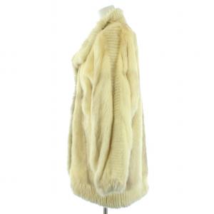 SAGA MINK コムサデモード COMME CA DU MODE 銀サガ ミンク ファーコート アウター ミドル丈 ロング F 白 アイボリー