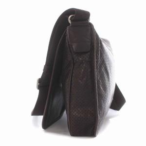 BALLY ショルダーバッグ メッセンジャーバッグ パンチング レザー 茶 ブラウン