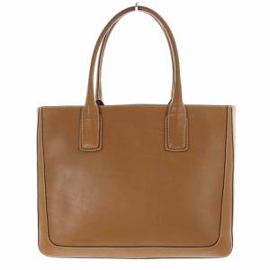 HIROFU トートバッグ ハンドバッグ レザー ロゴ型押し 茶 ブラウン
