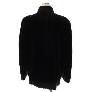 SAGA MINK 銀サガ 毛皮コート ファーコート ミドル シングル 金ボタン 裏地総柄 シェアードミンク F 黒 ブラック 茶色 ブラウン