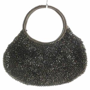 ANTEPRIMA ワイヤーバッグ ハンドバッグ リボン ストーン 黒 ブラック