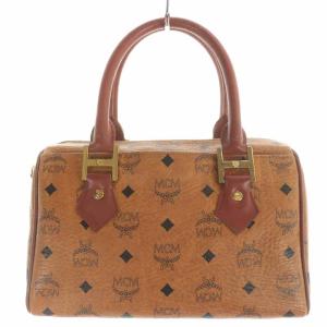MCM ボストンバッグ ハンドバッグ ミニ レザー ヴィセトス柄 茶 ブラウン