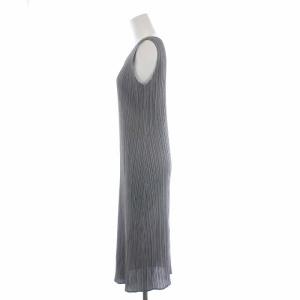 PLEATS PLEASE ISSEY MIYAKE イッセイミヤケ ノースリーブワンピース ロング プリーツ 2 グレー