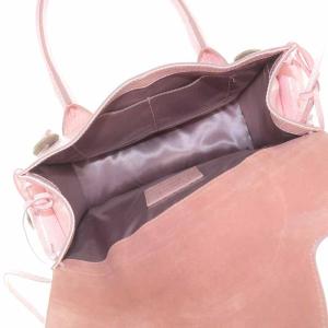 CARVING TRIBES カービングバッグ ハンドバッグ レザー クロコ型押し リボン ピンク