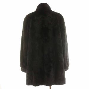SAGA MINK ベルビジョン Belle vison 毛皮コート ショート 銀サガ ミンク 15 XL 茶 ブラウン