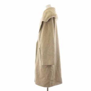 Max Mara ビッグカラーコート ロング ファー ウール カシミヤ混 I40 ベージュ