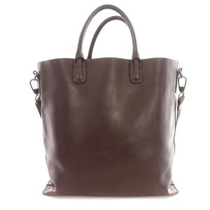 GIORGIO ARMANI トートバッグ レザー ショルダーバッグ 2WAY 茶 ブラウン