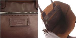 GIORGIO ARMANI トートバッグ レザー ショルダーバッグ 2WAY 茶 ブラウン