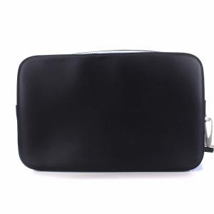 dunhill セカンドバッグ ポーチ ストラップ付き カーフレザー 黒 ブラック