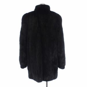 SAGA MINK 銀サガ Christian Allay ミンクファーコート 毛皮 アウター ミドル丈 13 XL 黒 ブラック