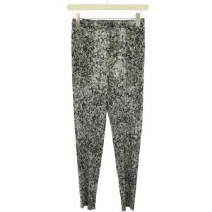 イージーパンツ プリーツ 総柄 ストレッチ 2 グレー