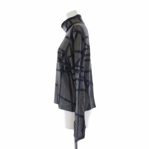 HERMES ボルディック柄 タートルネック カットソー Tシャツ ロンT 長袖 リボン L グレー