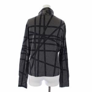 HERMES ボルディック柄 タートルネック カットソー Tシャツ ロンT 長袖 リボン L グレー