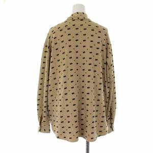 FENDI ブラウス シャツ 長袖 総柄 ズッカ ドット I42 M ベージュ