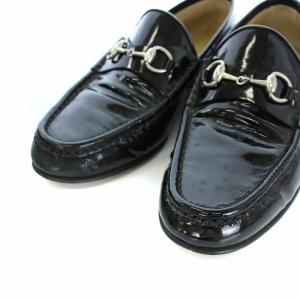 GUCCI ローファー ホースビット エナメル 36C 23cm 黒 ブラック