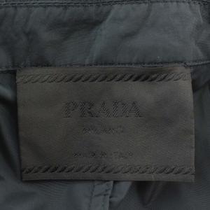 PRADA スプリングコート ナイロン ステンカラーコート ロング 薄手 XL ネイビー 紺