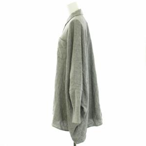 MM6 Maison Margiela シャツ ブラウス 変形 ウール混 オーバーサイズ ドルマンスリーブ グレー