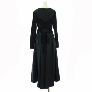 ADORE 18AW ロングワンピース ニット 長袖 切替 38 M 黒 ブラック