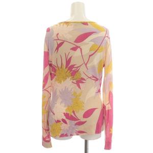 Emilio Pucci カーディガン ニット シルク混 花柄 長袖 40 M ピンク