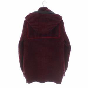 Bark ダッフルコート ニット ミドル フード ウール S 赤 レッド ボルドー EC