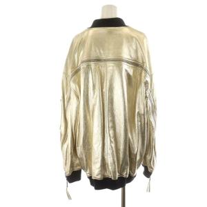DSQUARED2 Maxi Bomber レザージャケット 36 ゴールド色