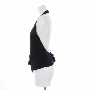 DSQUARED2 VEST WITH DENUDED BACK ベスト ジレ ホルターネック 36 XS 黒 ブラック