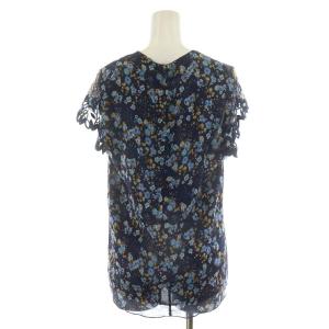 DSQUARED2 Frill Top カットソー 半袖 花柄 36 S 青 ブルー