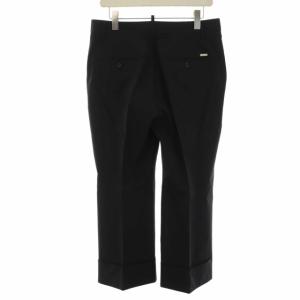 DSQUARED2 タグ付き スラックスパンツ ロールアップ センタープレス アンクル 42 M-L 黒 ブラック