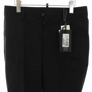 DSQUARED2 タグ付き スラックスパンツ ロールアップ センタープレス アンクル 42 M-L 黒 ブラック