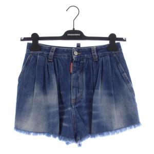 fringed denim shorts フリンジデニムショートパンツ ボタンフライ 38 S 青 ブルー S75MU0393