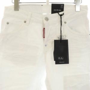 DSQUARED2 タグ付き デニムパンツ ジーンズ ダメージ加工 スリム 34 XXS 白 ホワイト