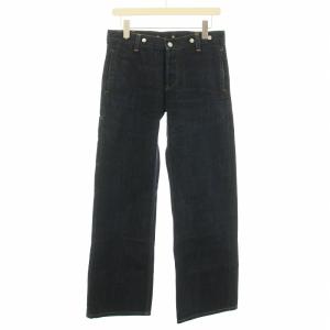 EDWIN デニムパンツ ジーンズ ボタンフライ 革ラベル 牛革 W29 L33 インディゴ