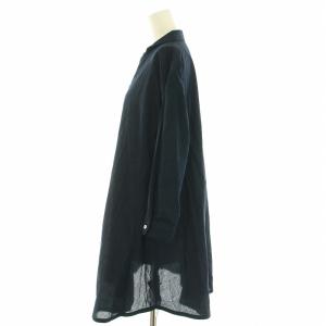 Pal'las Palace スキッパーシャツ ブラウス チュニック丈 長袖 3 L 紺 ネイビー